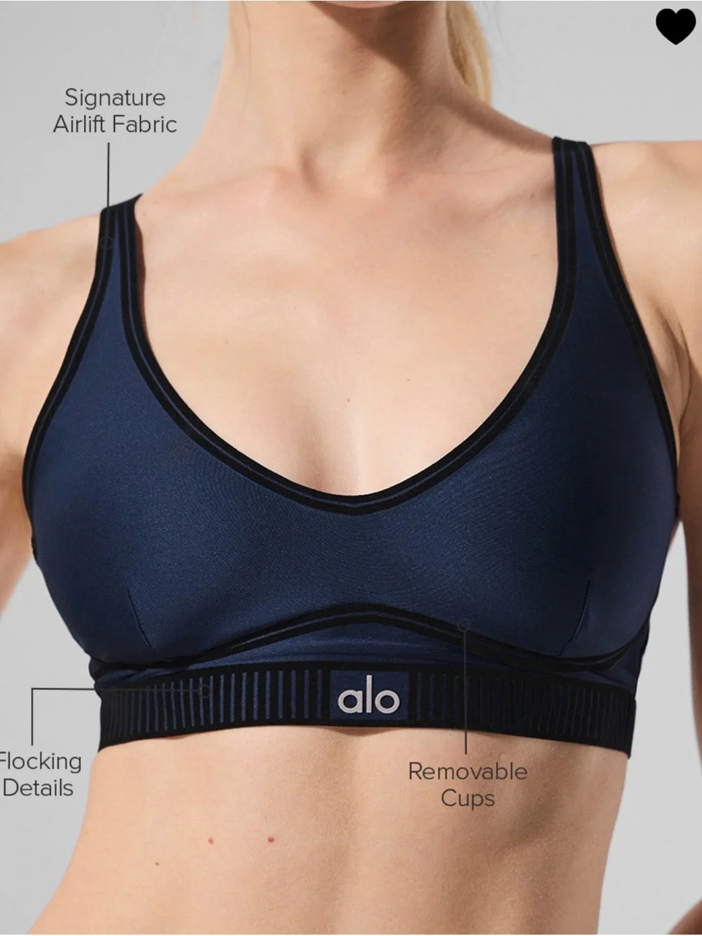 ALO Yoga Navy Scoop-Back Sports Bra